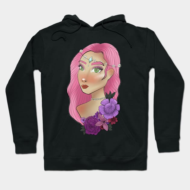 Cute Girl Flower design Hoodie by Mydrawingsz